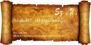 Szabó Ulisszesz névjegykártya